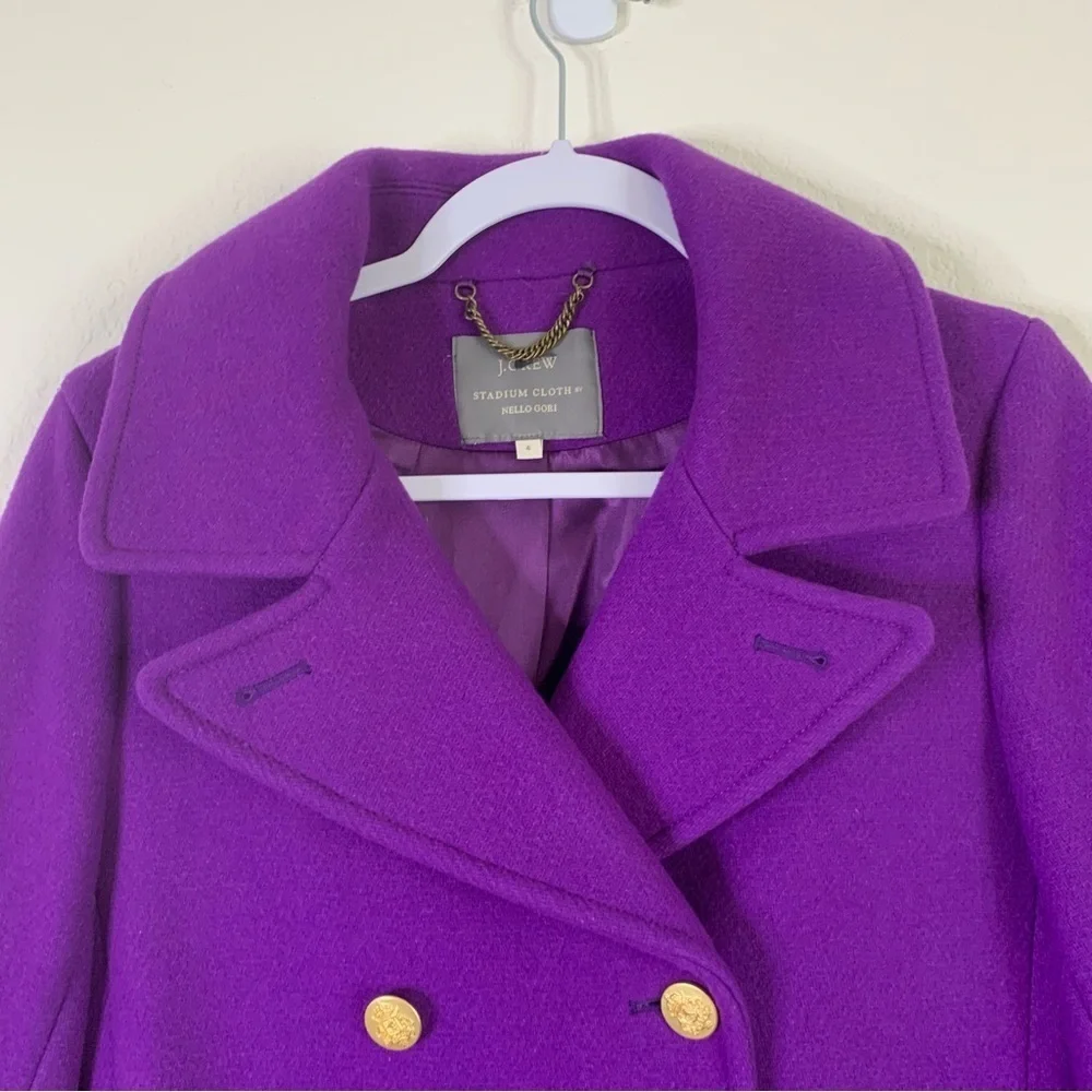 J.crew Womens purple stadium cloth pea cot 4 - Picture 5 of 12